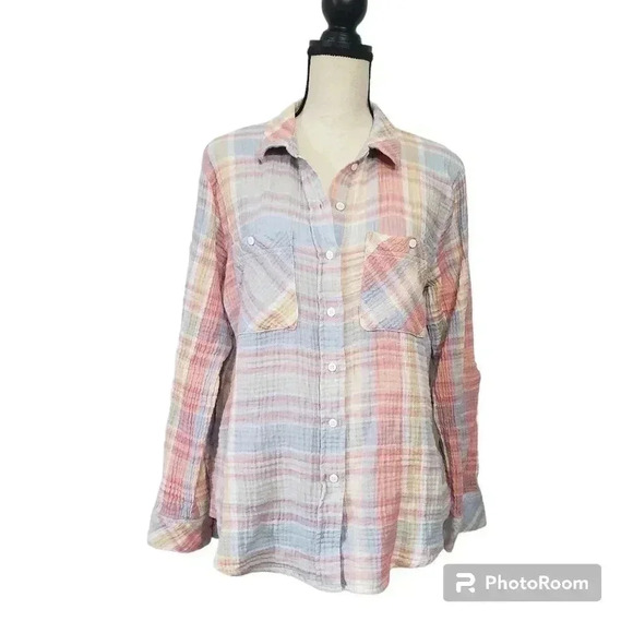Sanctuary X Revolve Plaid Gauzy Tomboy Button Front Shirt - Picture 3 of 8